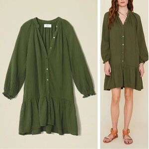 Xirena Rainey Dress 100% Gauze Cotton in Basil Green